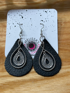 Leather Earrings with Charms