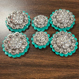 Sea Foam leather conchos