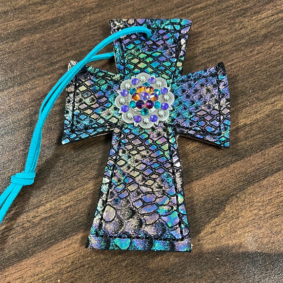 Multi Color Python Saddle Cross