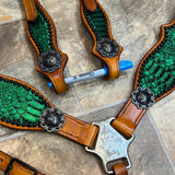 Green Python Tack set