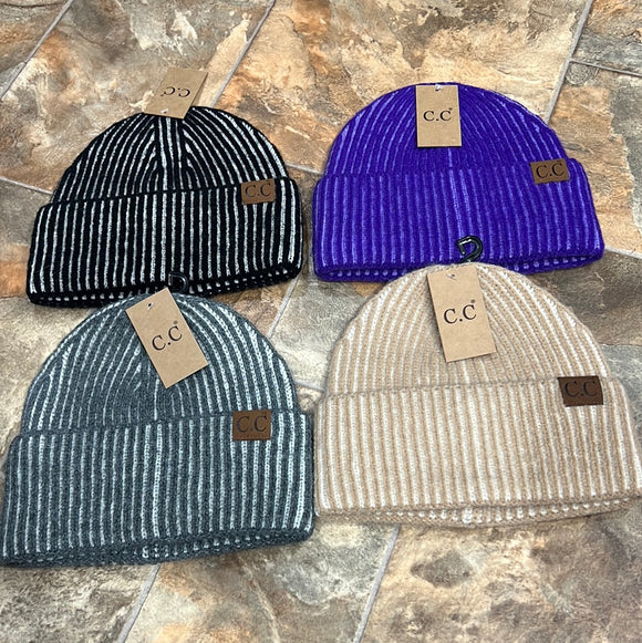 Contrasting striped cuff Beanie