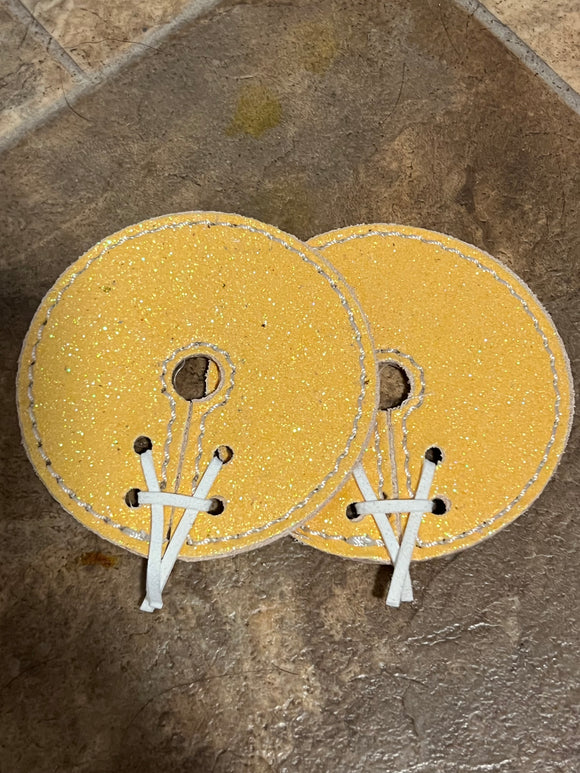 Yellow Sparkly Leather Bit Guards