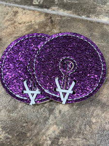 Purple Sparkly Leather Bit Guards