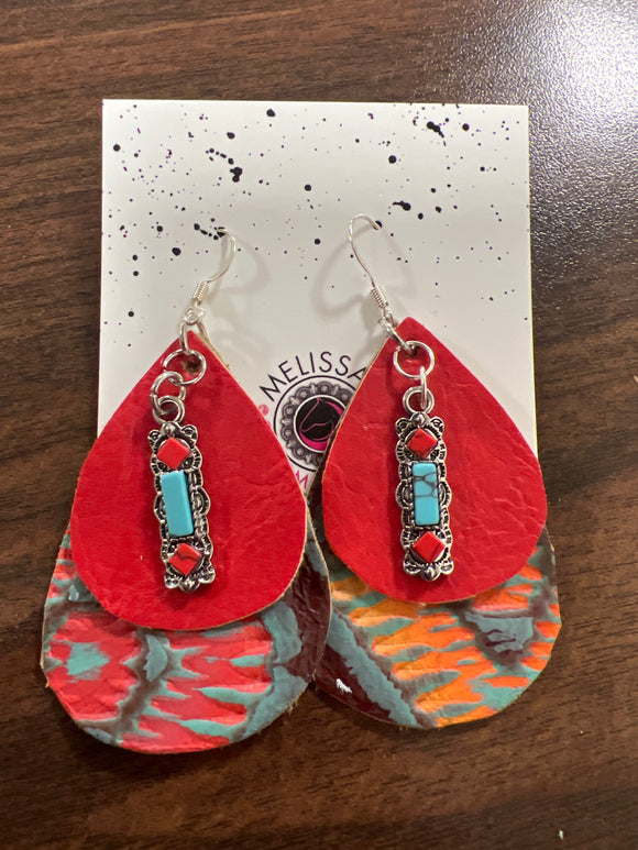 Aztec Leather Earrings