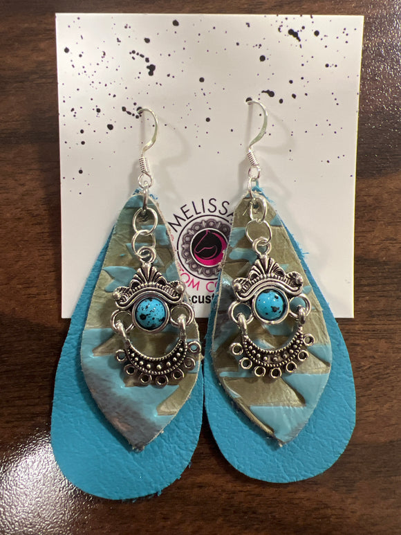 Aztec Leather Earrings