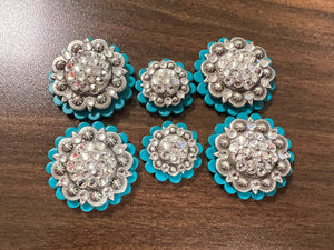 Turquoise leather conchos