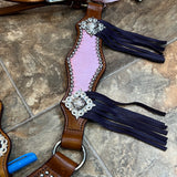 Pink & Purple Sparkly Longhorn Tack set