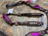 Metallic Pink Cheetah Longhorn Tack set