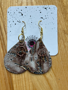 Dream Catcher Leather charm Earrings