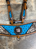 Cheetah/Turquoise Tripping Collar Set