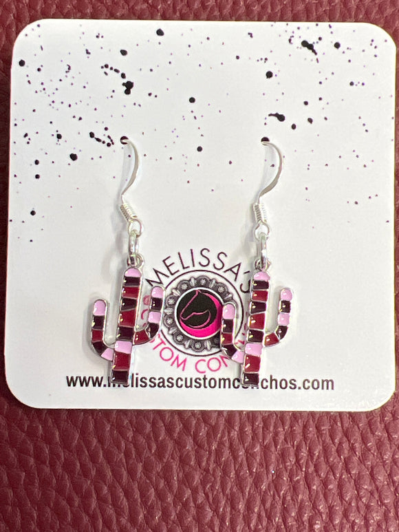 Pink Cactus Earrings