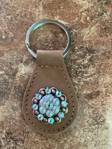 Small leather keychain