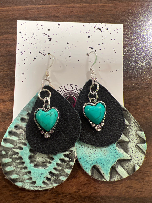 Heart Leather Earrings