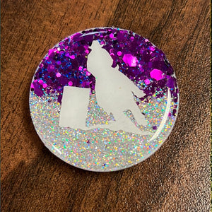 Purple/Silver Barrel Racer Pop Socket