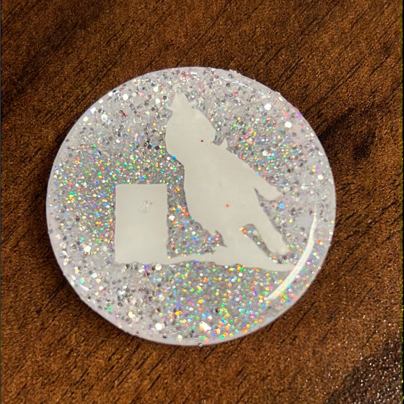 Silver Barrel Racer Pop Socket