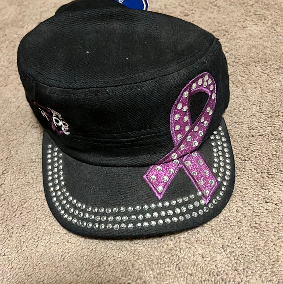 Purple Ribbon Flattop Hat