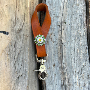 Tan Oil Tie Down Keeper with Citrine & Peridot