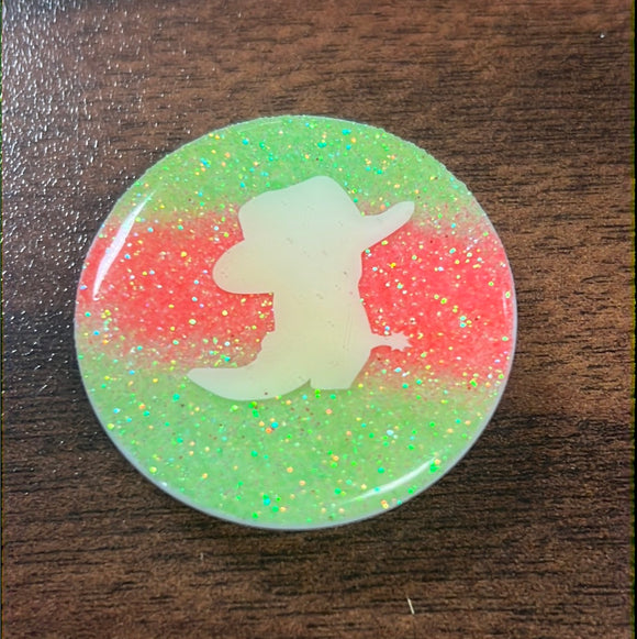 Pink/Green Cowboy Boot & Hat Pop Socket