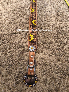 26 inch Leather Sunflower Collar