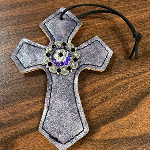 Purple/Silver Saddle Cross