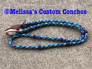 Lime Green/Purple/Blue Barrel Reins