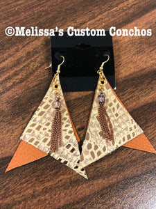 Rose Gold Leather Earrings