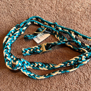 Teal/Black/Cream Barrel Reins