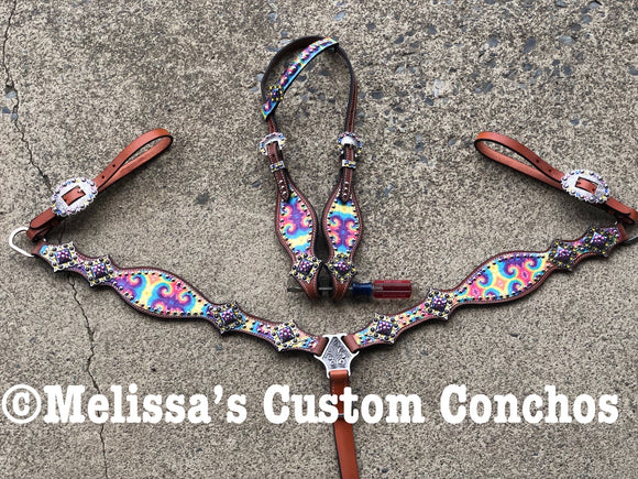 Tie Dye Headstall