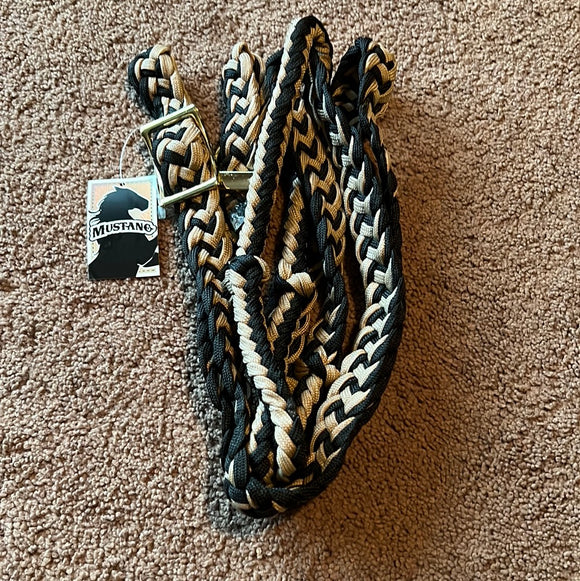 Black/Tan Barrel Reins