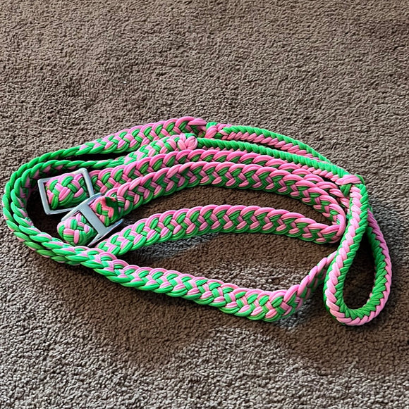 Green/Pink Barrel Reins