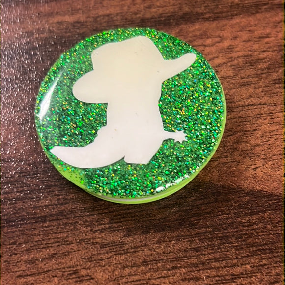 Cowboy Boot & Hat Green Pop Socket