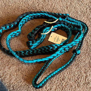 Turquoise/Black Barrel Reins