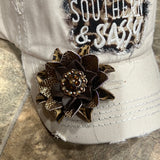 Cheetah Sweet Southern & Sassy Baseball Hat with Flower