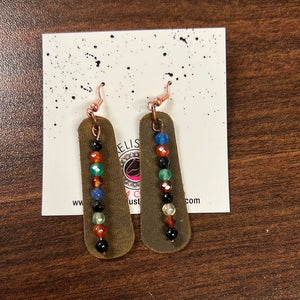 Beaded Leather Earrings