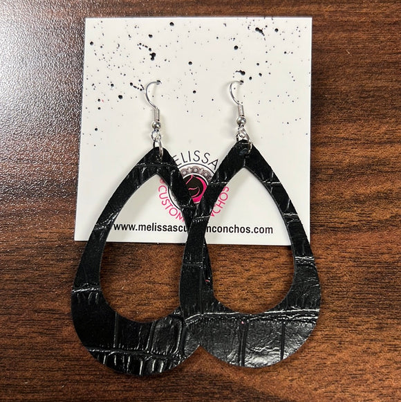 Black Leather Earrings