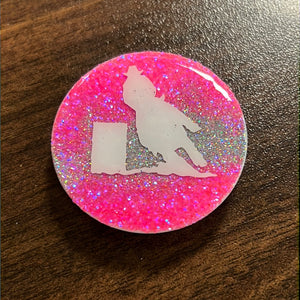 Pink/Silver Barrel Racer Pop Socket