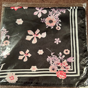 Black Floral Scarf