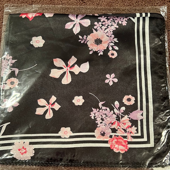 Black Floral Scarf