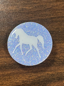 Light Blue Horse Pop Socket