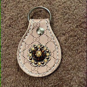 Designer leather keychain