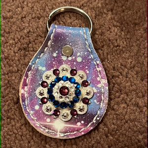 Galaxy leather keychain