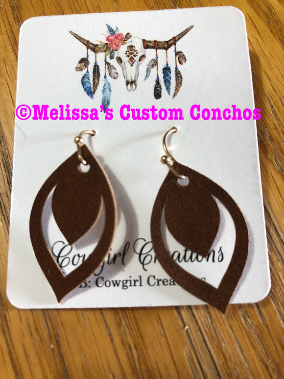 Mini Drop Leather Earrings