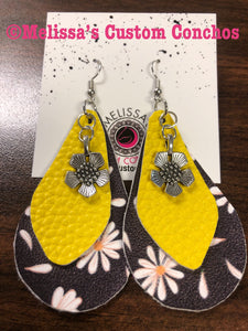 Daisy Leather Earrings