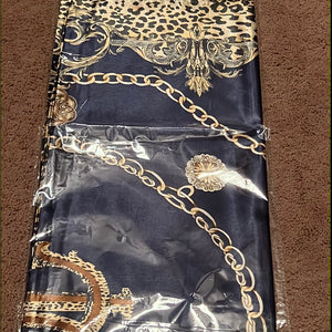 Navy Cheetah Wild Rag