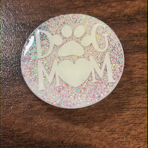 White/Purple Dog Mom Pop Socket