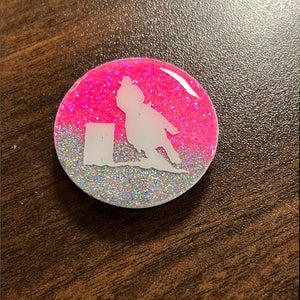 Pink/Silver Barrel Racer Pop Socket