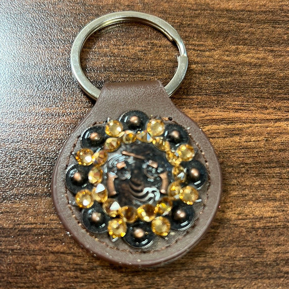 Brown Leather Keychain