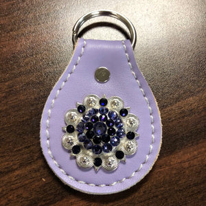 Purple leather keychain