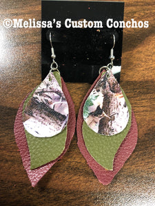 Camo Leather Earrings