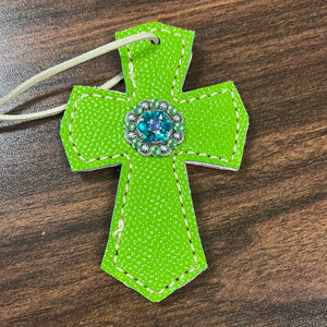 Lime Green Saddle Cross